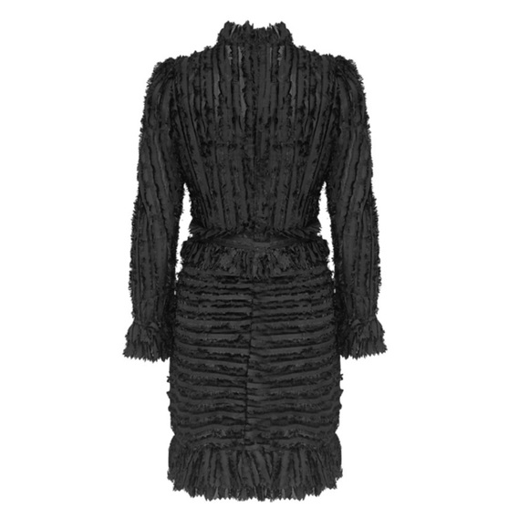 Stunning Feathered Ruffle Dress The Alessea - Picture 4 of 11